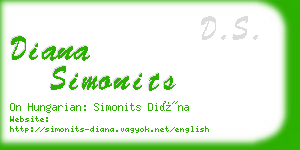 diana simonits business card